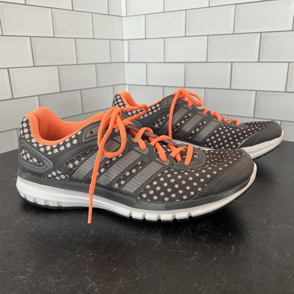 Adidas Size 8 Duramo 6 Adiprene Running Shoes Sneakers Gray Orange - very clean - Picture 4 of 16